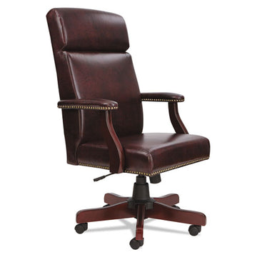 Alera® Alera Traditional Series High-back Chair, Supports 275 Lb, 18.7" To 22.63" Seat, Oxblood Burgundy Seat-back, Mahogany Base freeshipping - TVN Wholesale